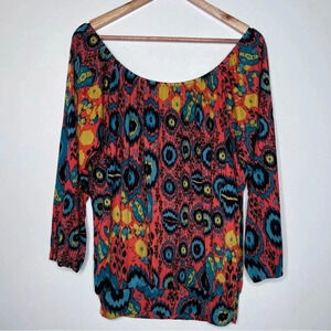 Karina Grimaldi 100% Silk Jersey Boat Neck Top Size XS